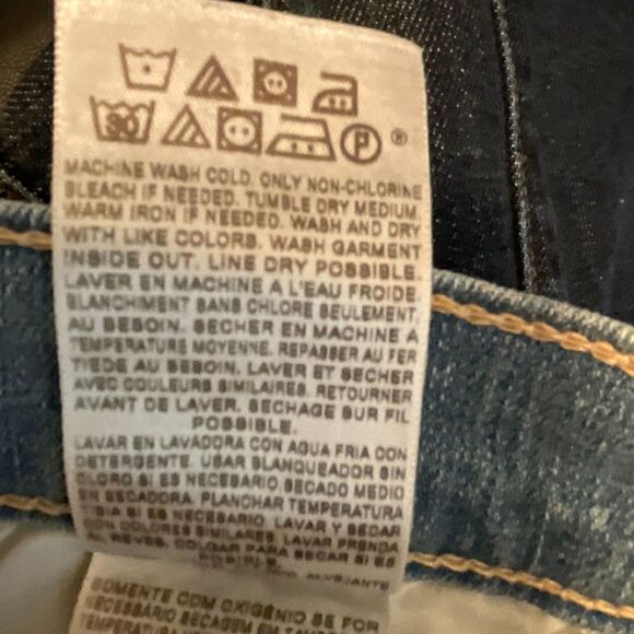 Levis 524 Too Superlow Womens Jeans Size 5M Blue Wash Straight Leg Distressed N - Picture 12 of 12